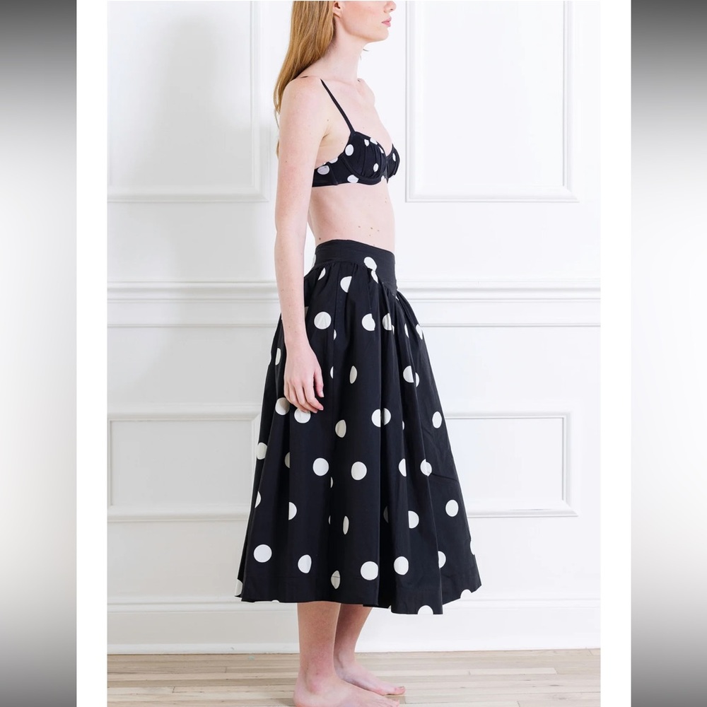 Ciao Lucia Zoe Skirt Polka Dot Midi- Black and White size 4 NWT - Picture 3 of 10